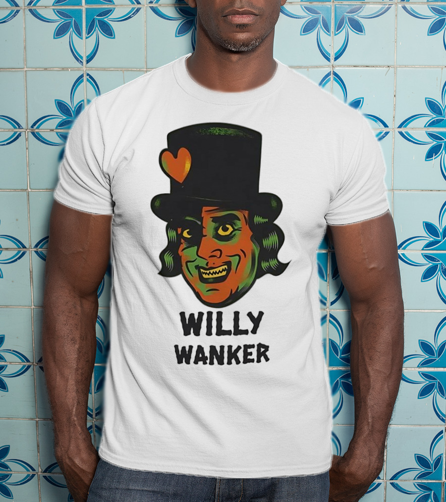 Willy Wanker Orange Heart Character T-Shirt