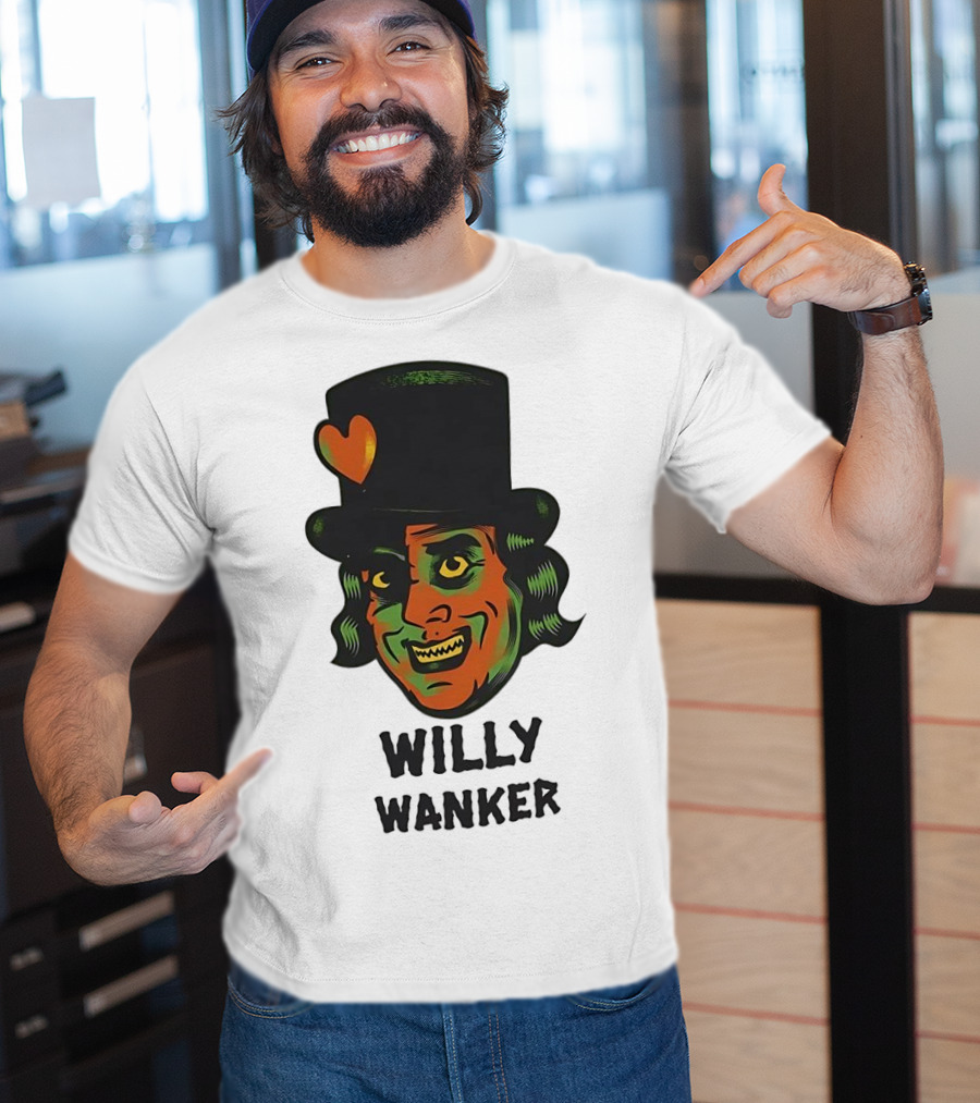 Willy Wanker Orange Heart Character T-Shirt