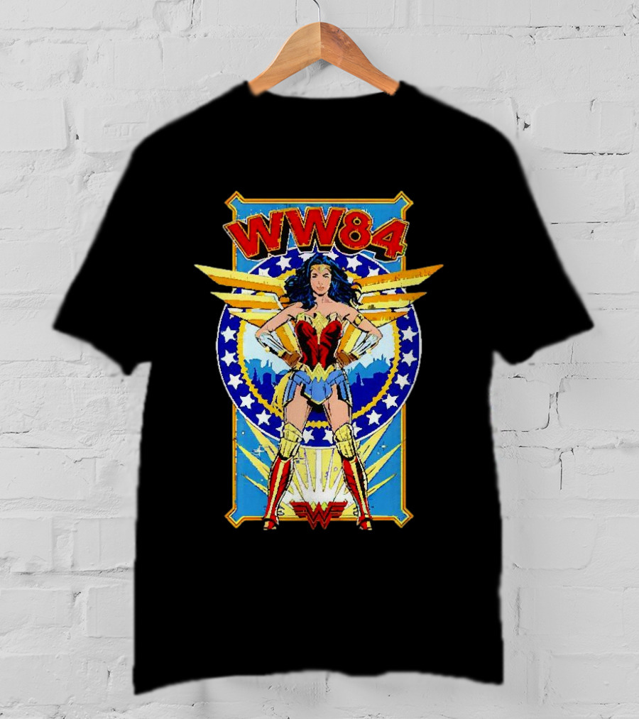 WW84 Wonder Woman Retro Superhero Wings And Stars T-Shirt
