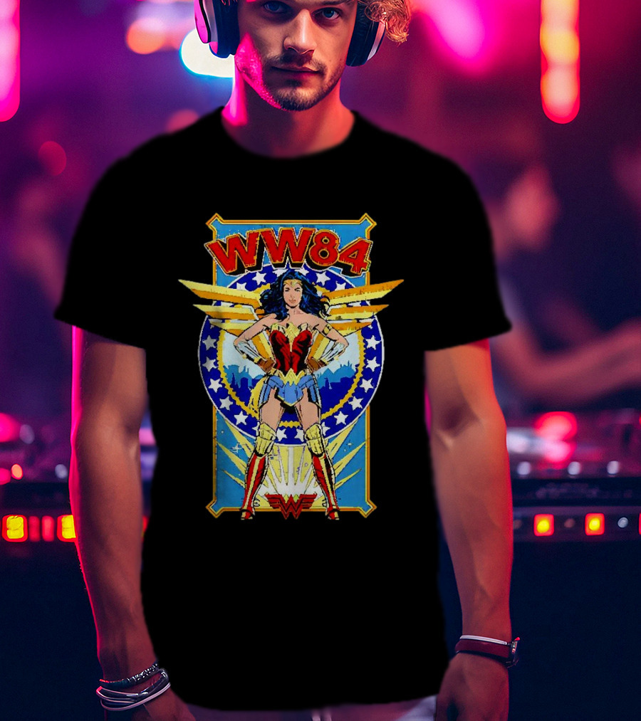 WW84 Wonder Woman Retro Superhero Wings And Stars T-Shirt