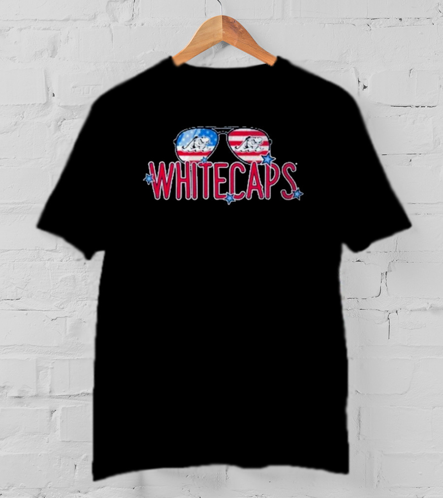 Whitecaps Sunglasses American Flag Stars T-Shirt