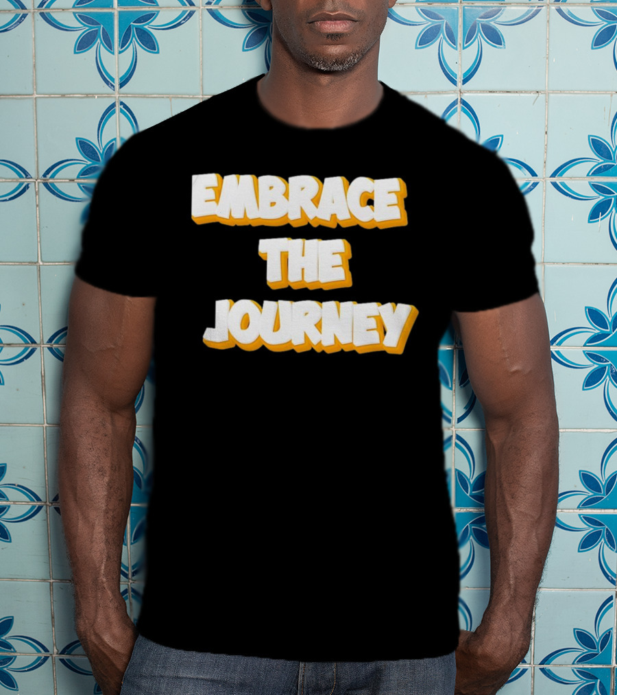 EMBRACE THE JOURNEY White And Yellow T-Shirt