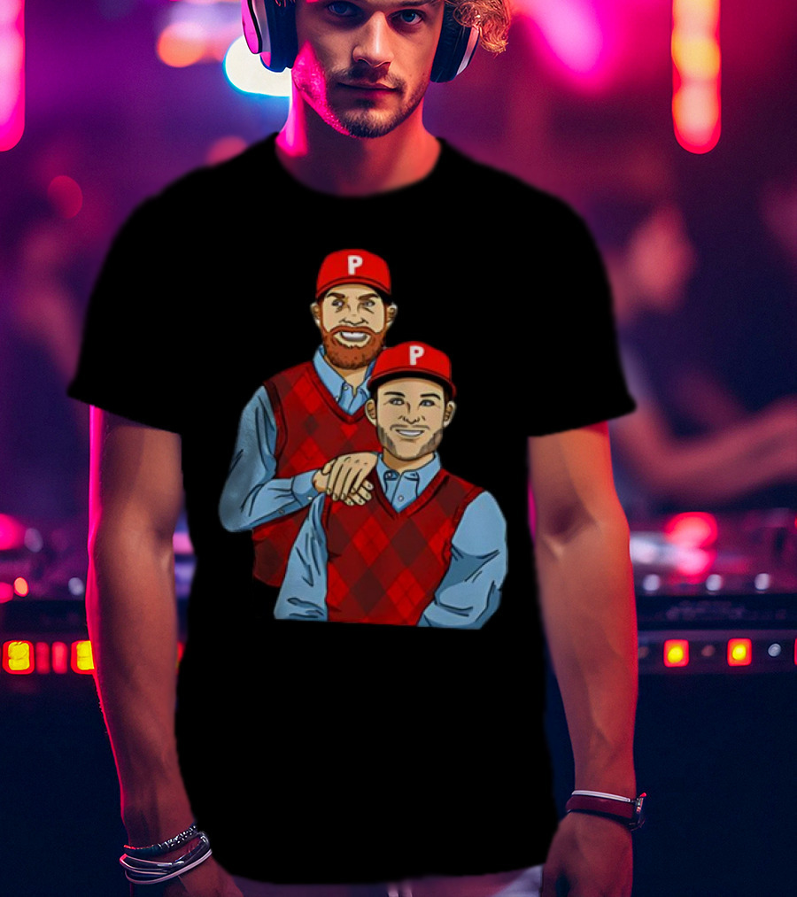 Phillies Step Brothers Movie Parody With Red Caps And Argyle Sweaters T-Shirt