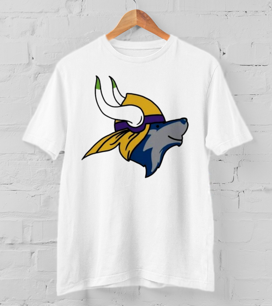 Minnesota Timbervikes Wolf And Viking Helmet Mashup T-Shirt
