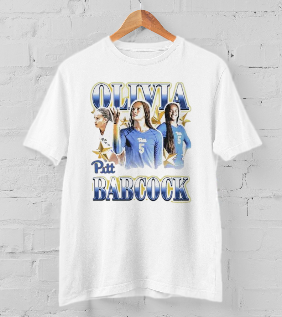 Olivia Babcock Pitt Panthers Volleyball Number 5 Collage Vintage T-Shirt
