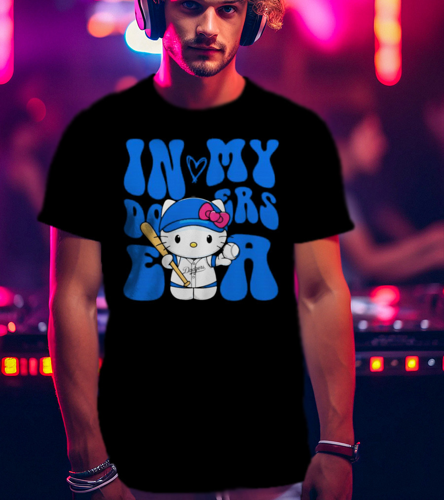 In My Dodgers Era Hello Kitty Baseball T-Shirt