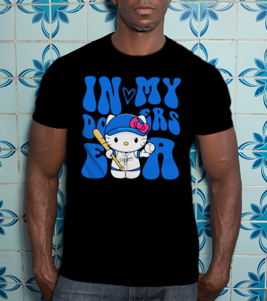 In My Dodgers Era Hello Kitty Baseball T-Shirt