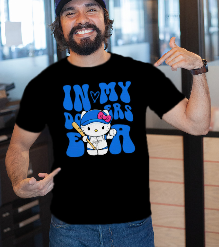 In My Dodgers Era Hello Kitty Baseball T-Shirt