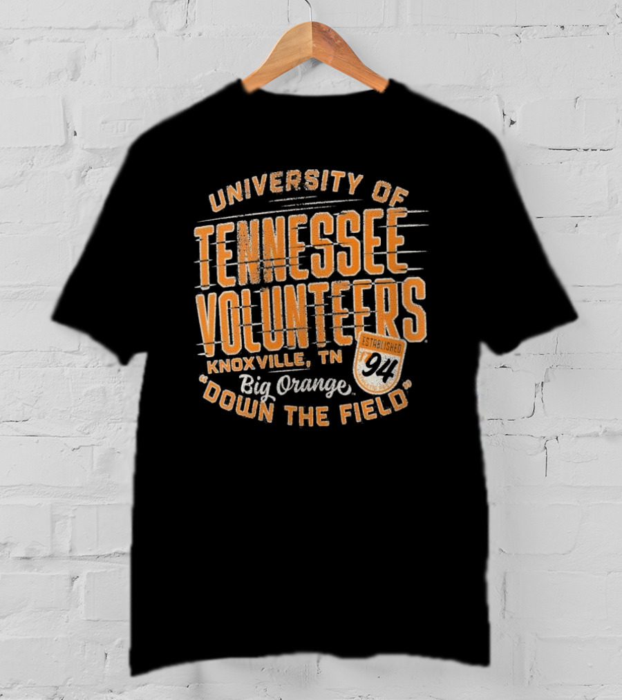 University Of Tennessee Volunteers Knoxville Big Orange Down The Field Established 94 T-Shirt