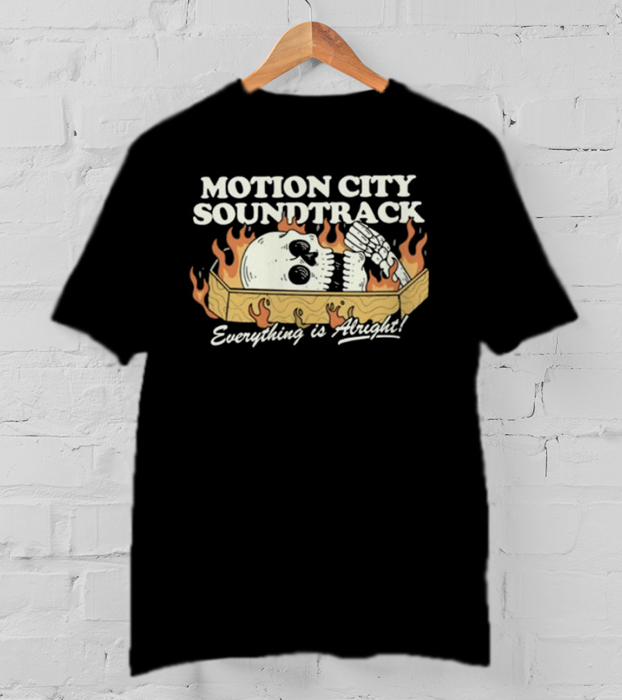 Motion City Soundtrack Everything Is Alright Coffin Skull Flames T-Shirt