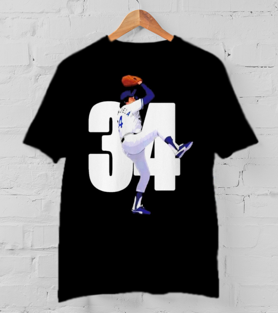 34 Fernando Valenzuela Pitcher Los Angeles Dodgers T-Shirt