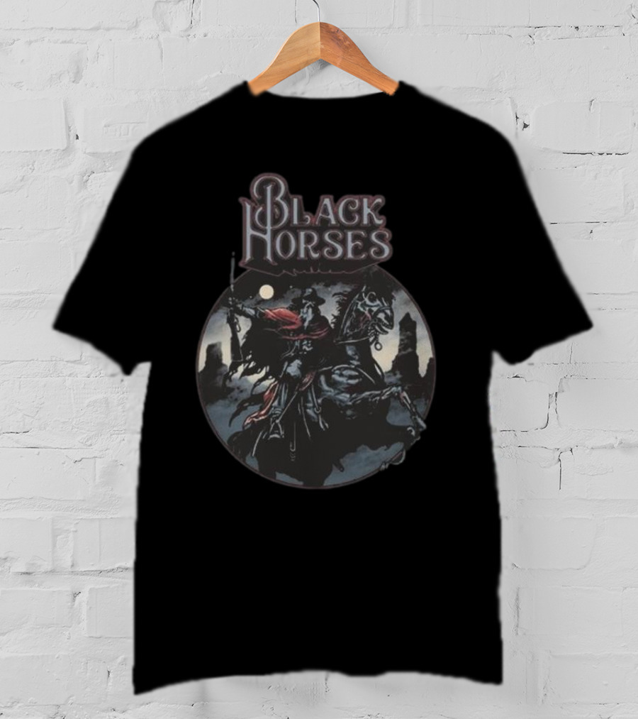 Black Horses Moonlit Knight T-Shirt