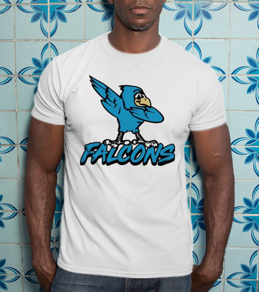 Ft Wright Falcons Mascot Dab Pose With Falcons Text T-Shirt