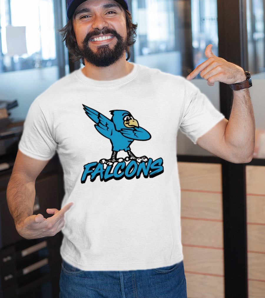 Ft Wright Falcons Mascot Dab Pose With Falcons Text T-Shirt