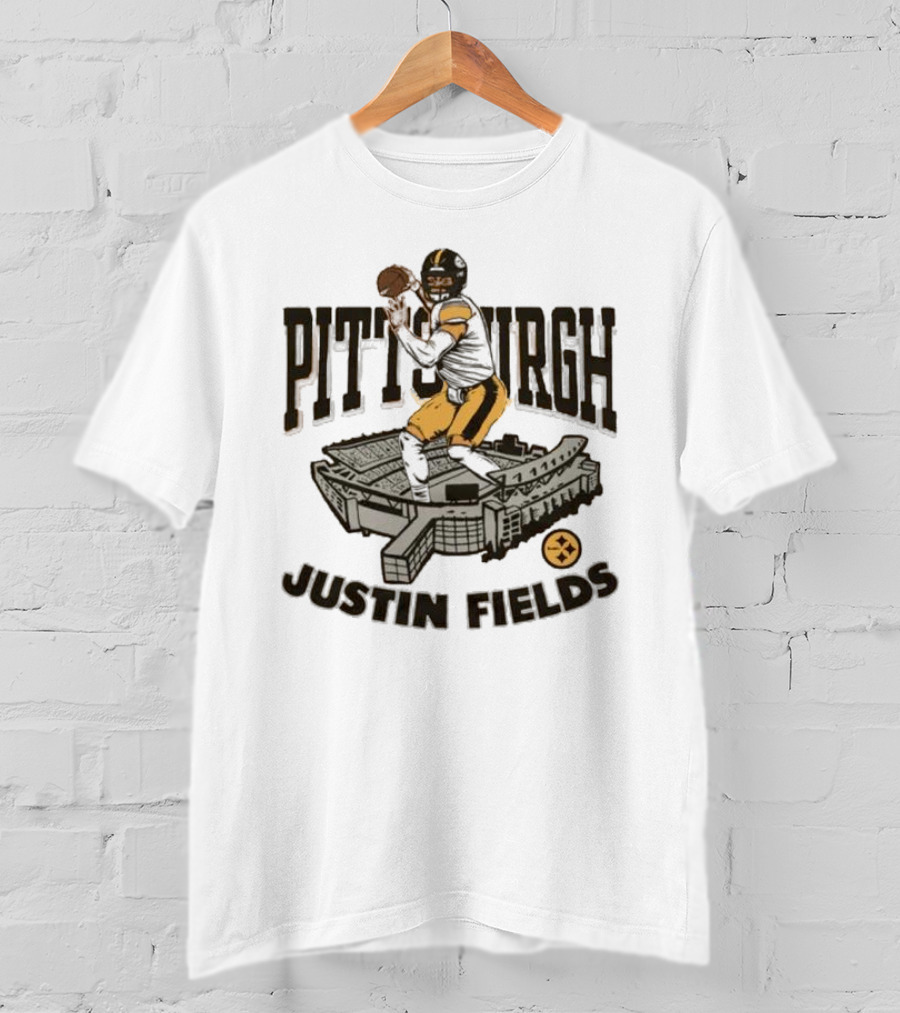 Pittsburgh Steelers Justin Fields Player Stadium NFL Football T-Shirt