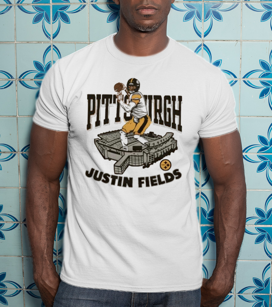 Pittsburgh Steelers Justin Fields Player Stadium NFL Football T-Shirt