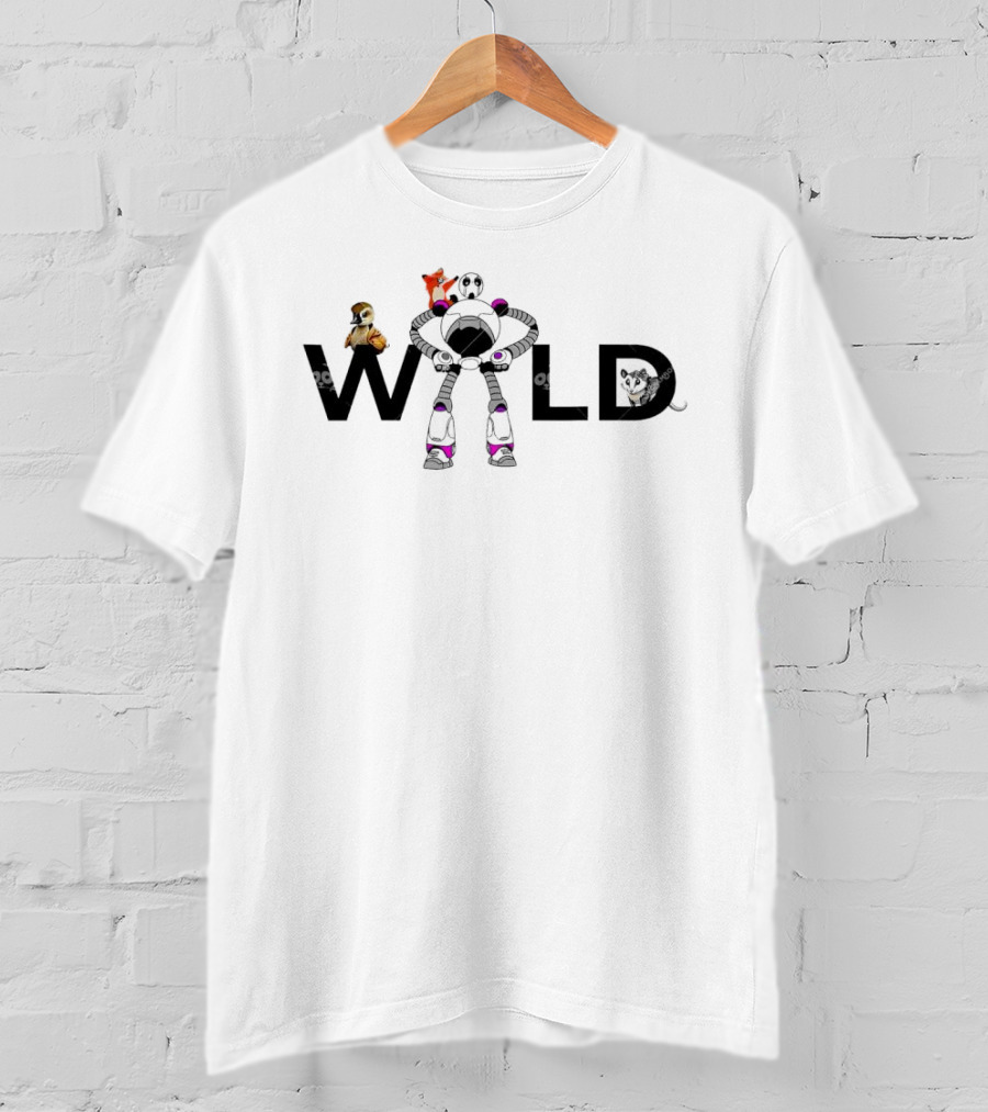 Wild Robot Owl Fox Cat Cartoon T-Shirt