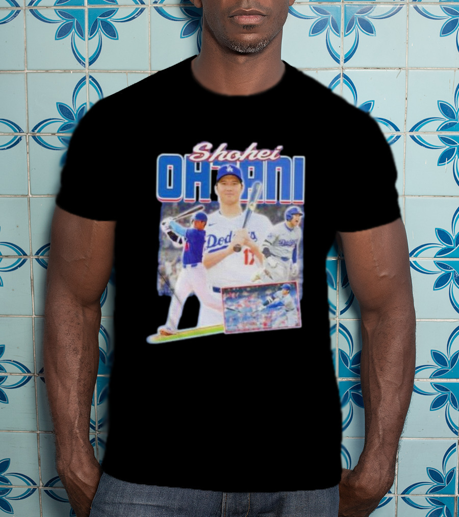 Shohei Ohtani Dodgers Baseball Collage T-Shirt