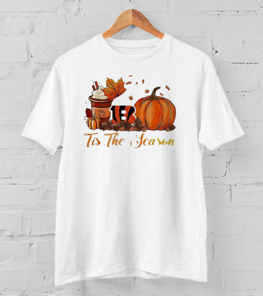 Cincinnati Bengals Tis The Season Pumpkin Latte Autumn T-Shirt