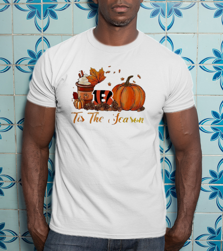 Cincinnati Bengals Tis The Season Pumpkin Latte Autumn T-Shirt
