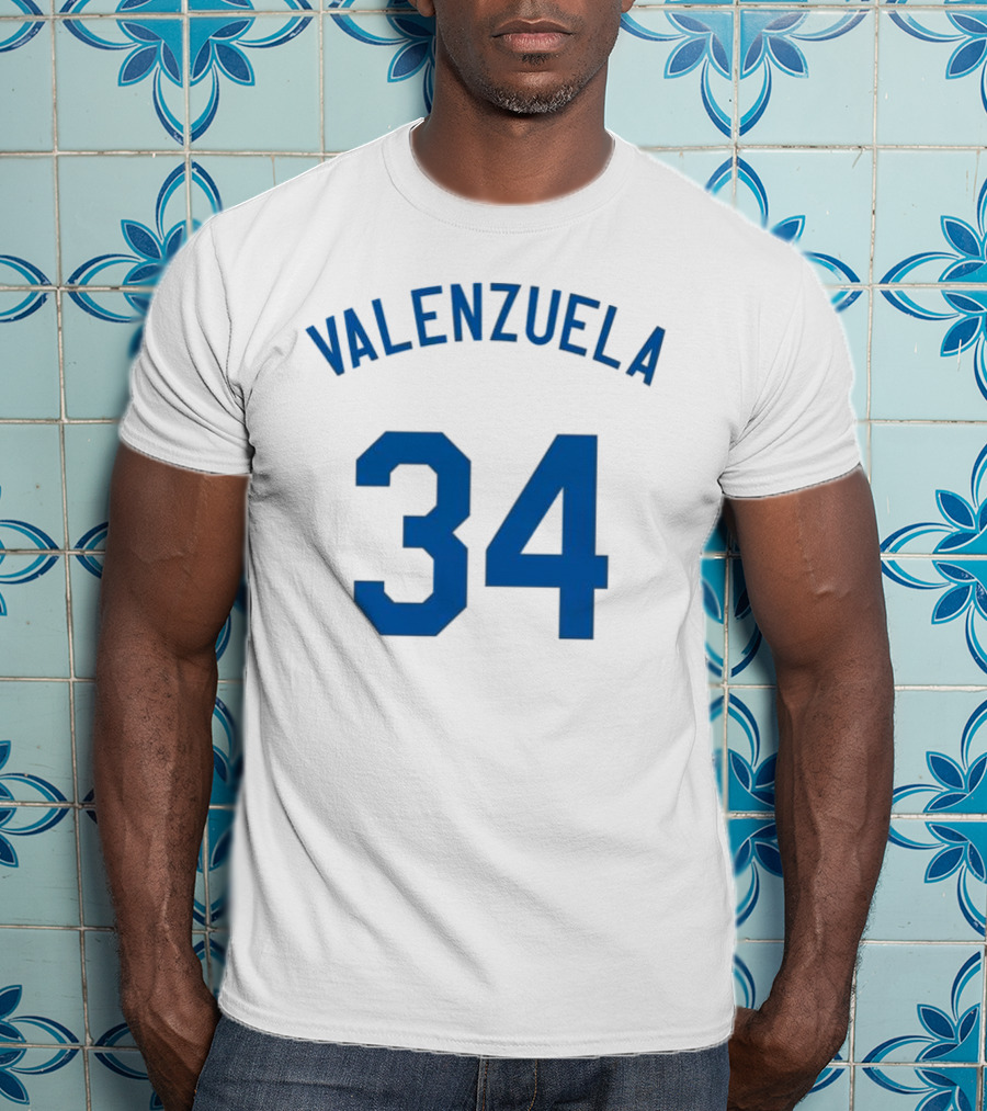 Valenzuela 34 Los Angeles Dodgers Fernando Valenzuela Iconic Baseball Jersey Number T-Shirt