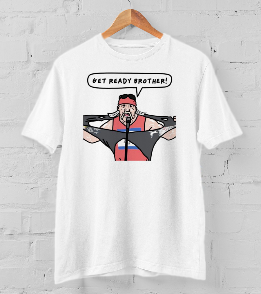 Get Ready Brother Hulk Hogan Shirt Ripping Microphone Comic T-Shirt