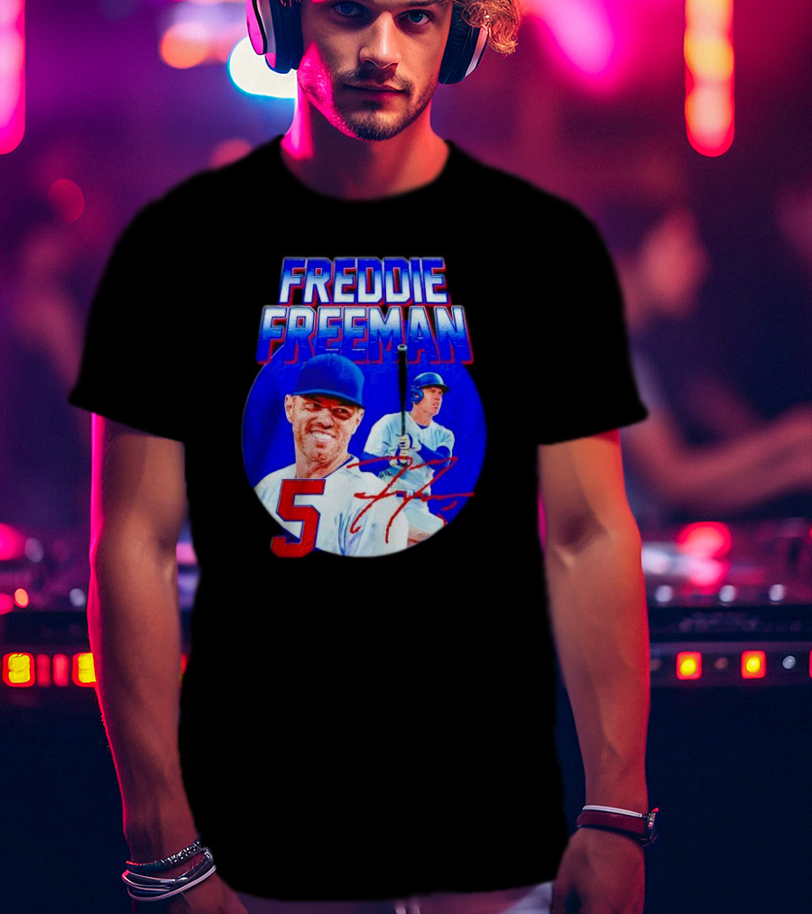Freddie Freeman Los Angeles Dodgers 5 Signature Baseball T-Shirt