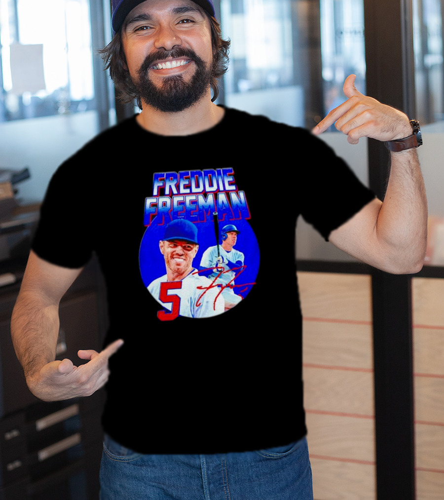 Freddie Freeman Los Angeles Dodgers 5 Signature Baseball T-Shirt