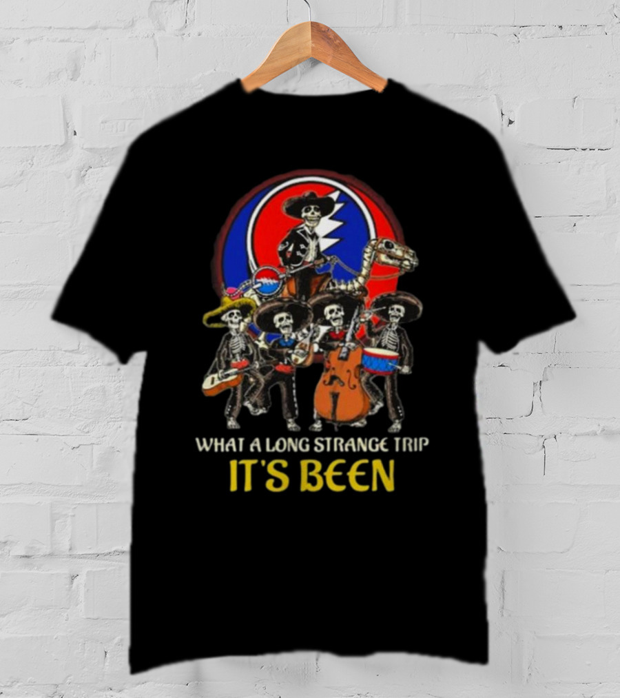Grateful Dead What A Long Strange Trip It’s Been Skeleton Band Steal Your Face T-Shirt
