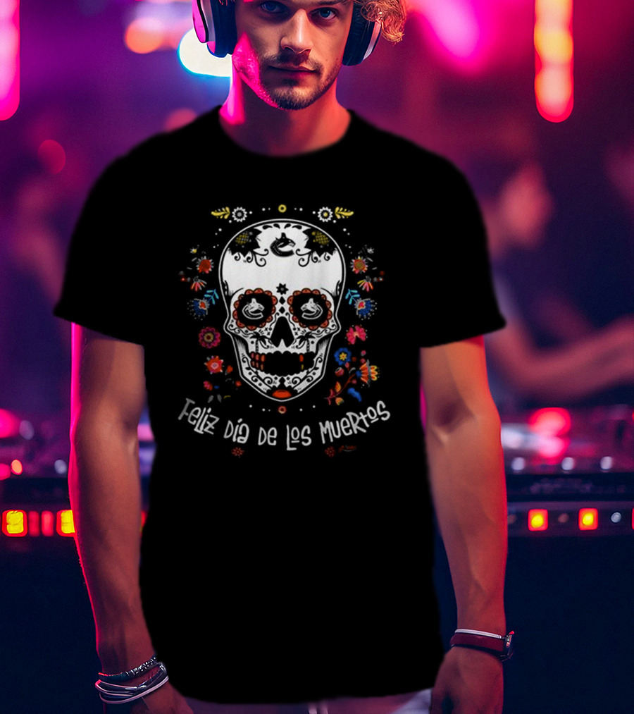 Vancouver Canucks Feliz Dia De Los Muertos T-Shirt