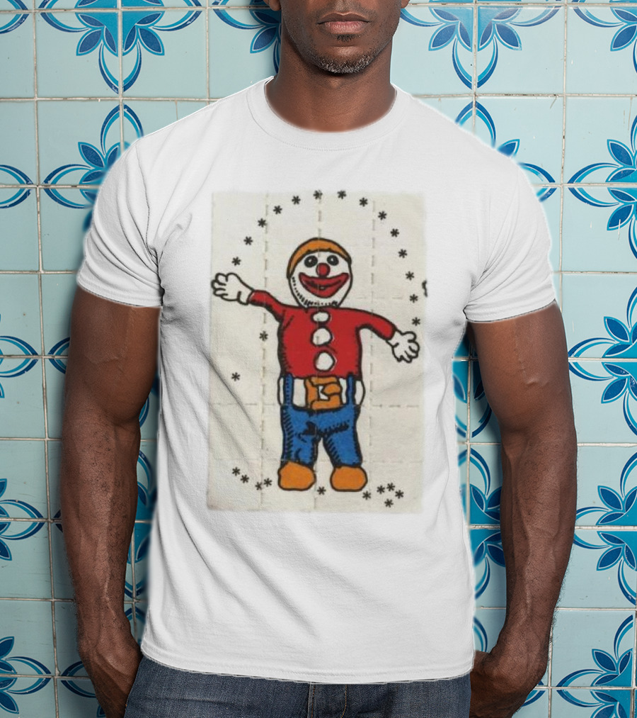 Psychedelic Acid Clown With Happy Expression Surrounded By Stars T-Shirt