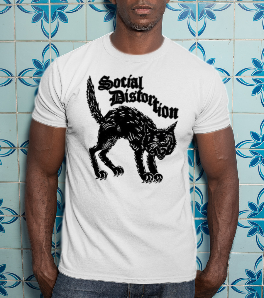 Social Distortion Black Kat Meow T-Shirt