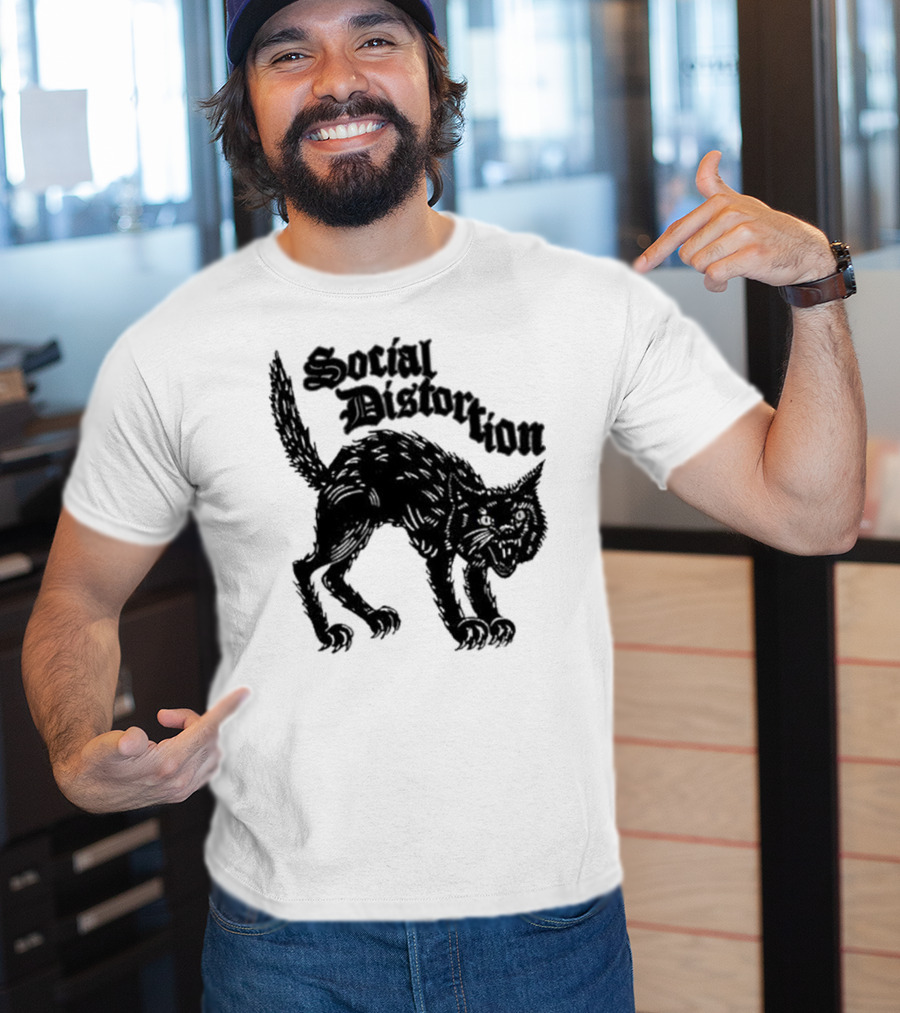 Social Distortion Black Kat Meow T-Shirt