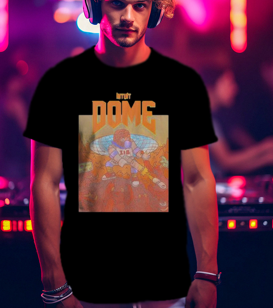 Intuit Dome Futuristic Mascot With Basketball Energy Disc T-Shirt
