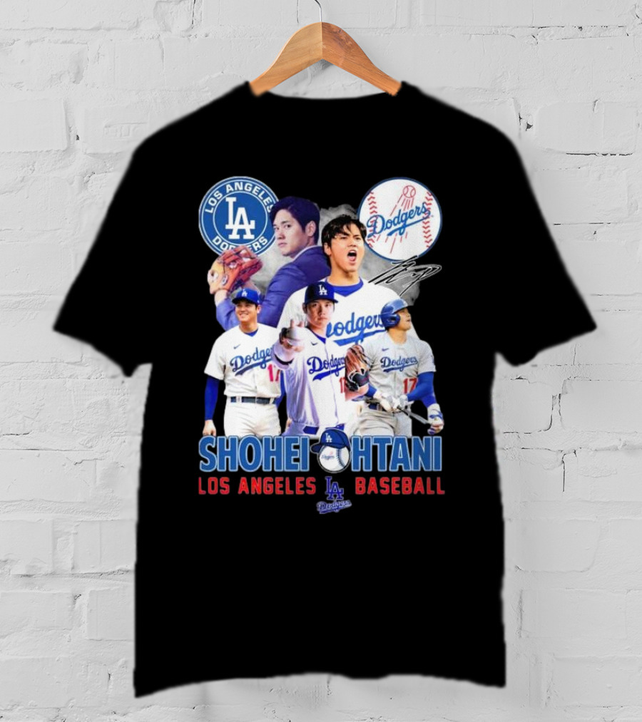Los Angeles Dodgers Shohei Ohtani Baseball MVP Signature T-Shirt