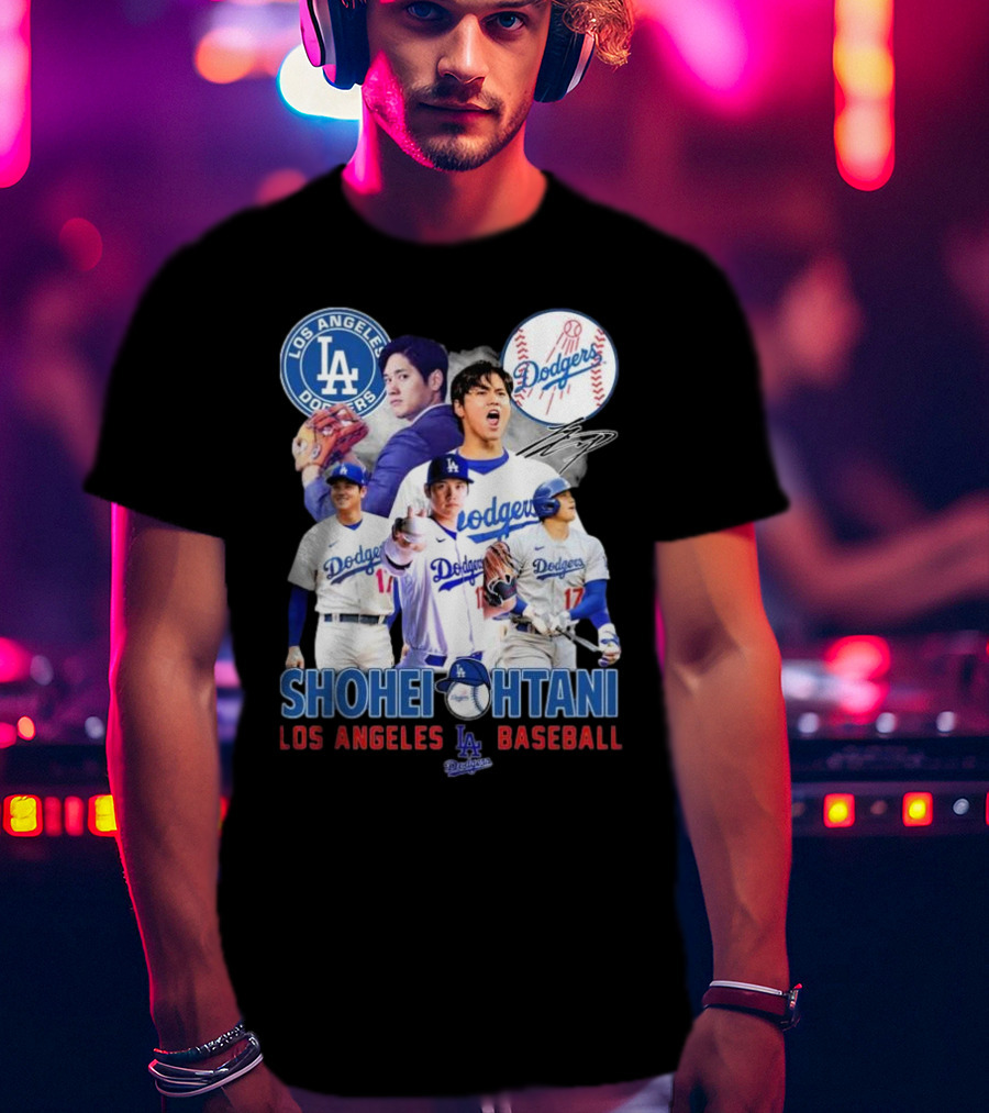 Los Angeles Dodgers Shohei Ohtani Baseball MVP Signature T-Shirt