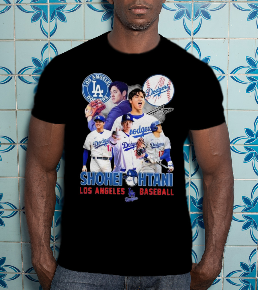 Los Angeles Dodgers Shohei Ohtani Baseball MVP Signature T-Shirt