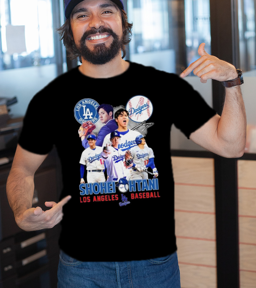 Los Angeles Dodgers Shohei Ohtani Baseball MVP Signature T-Shirt