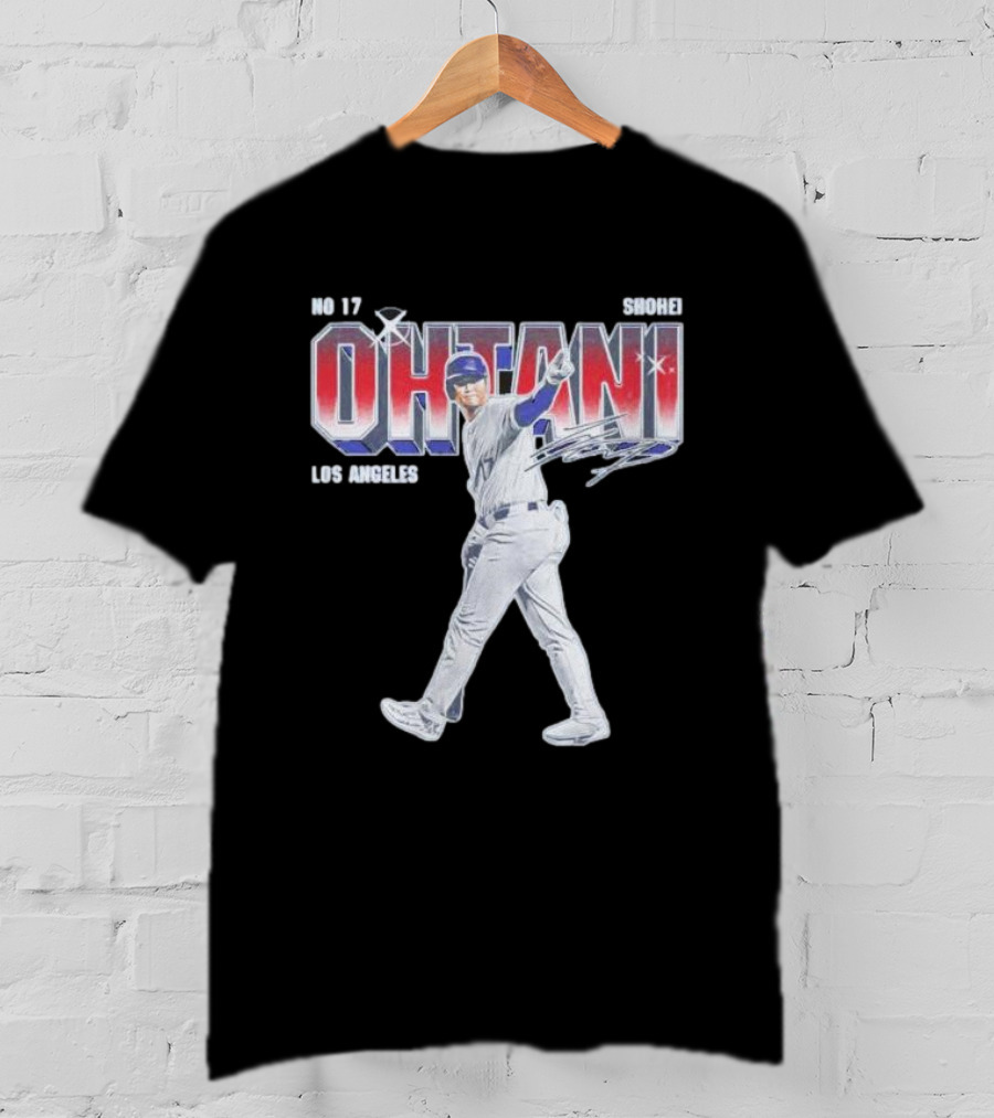 Shohei Ohtani No 17 Los Angeles Signature Baseball T-Shirt
