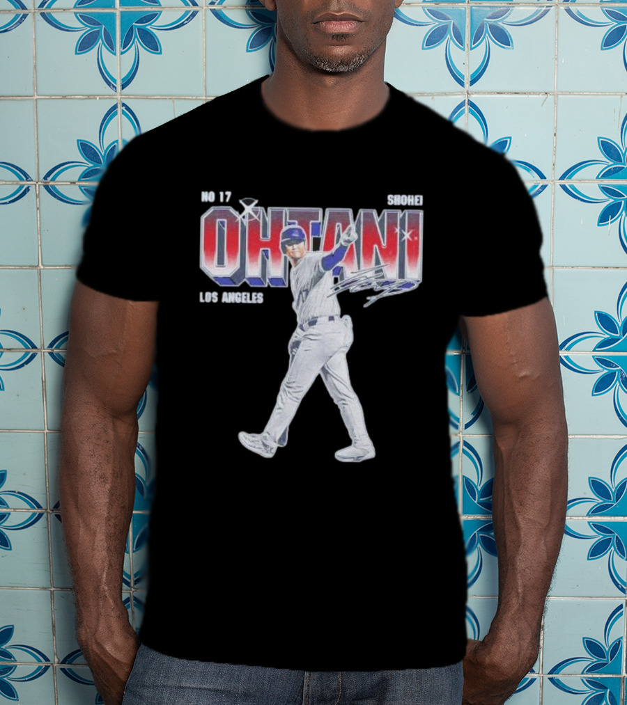 Shohei Ohtani No 17 Los Angeles Signature Baseball T-Shirt