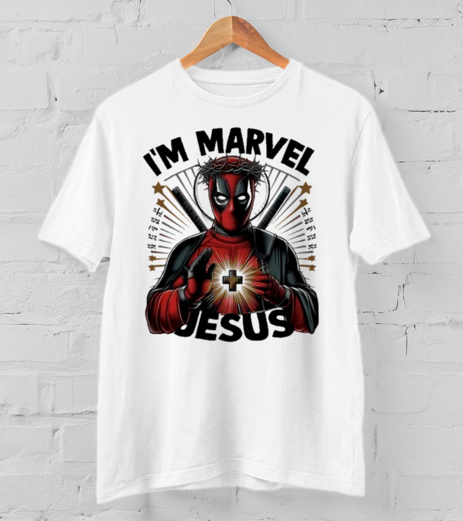 I'm Marvel Jesus Deadpool With Cross Halo And Swords T-Shirt