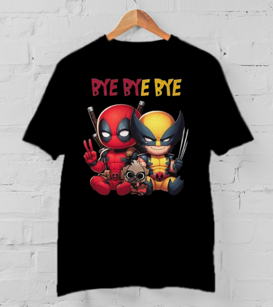 Deadpool Wolverine Bye Bye Bye Best Song For Hero Cute Chibi T-Shirt