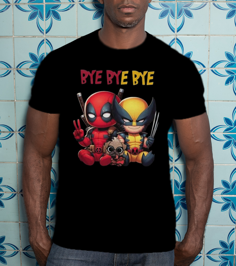 Deadpool Wolverine Bye Bye Bye Best Song For Hero Cute Chibi T-Shirt