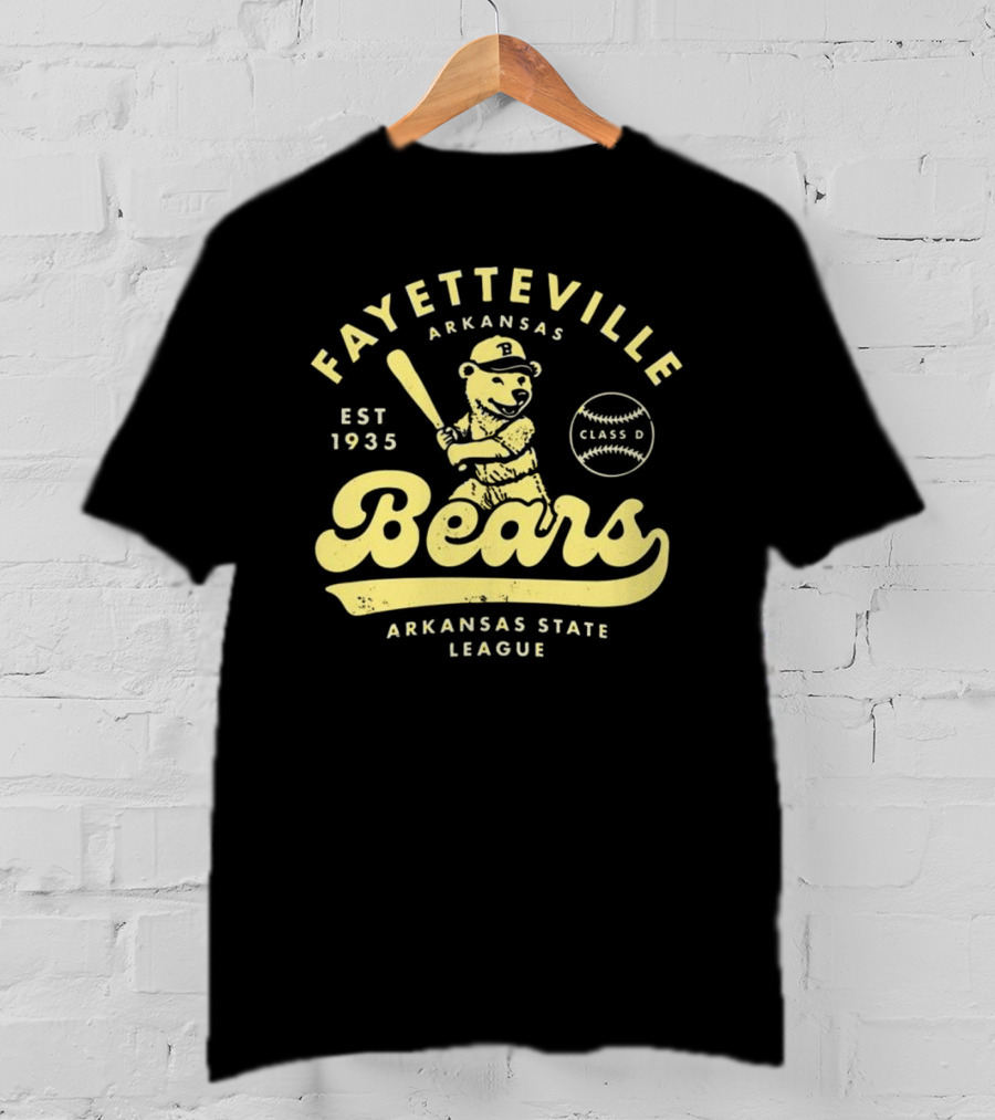 Fayetteville Bears Arkansas State League Est 1935 Class D Vintage Baseball Teams T-Shirt