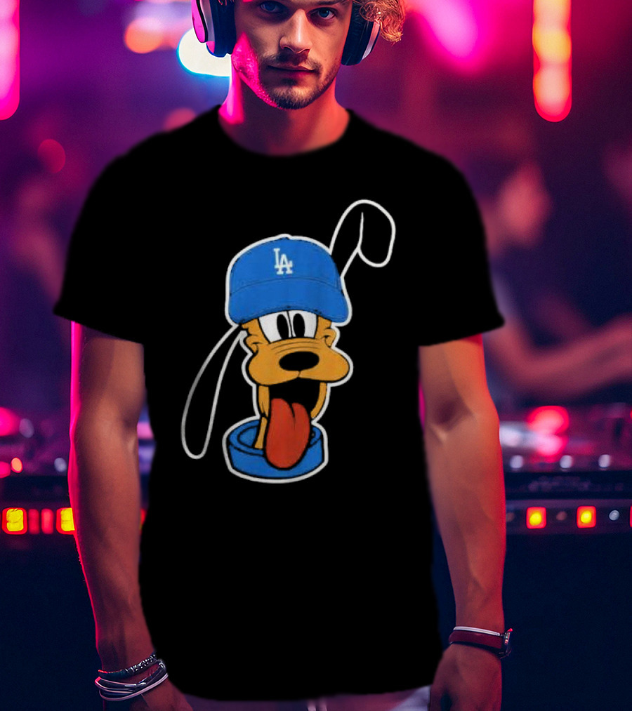 Pluto Los Angeles Dodgers Hat T-Shirt