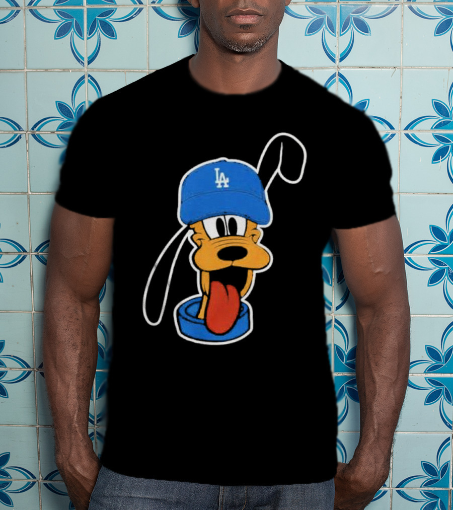 Pluto Los Angeles Dodgers Hat T-Shirt