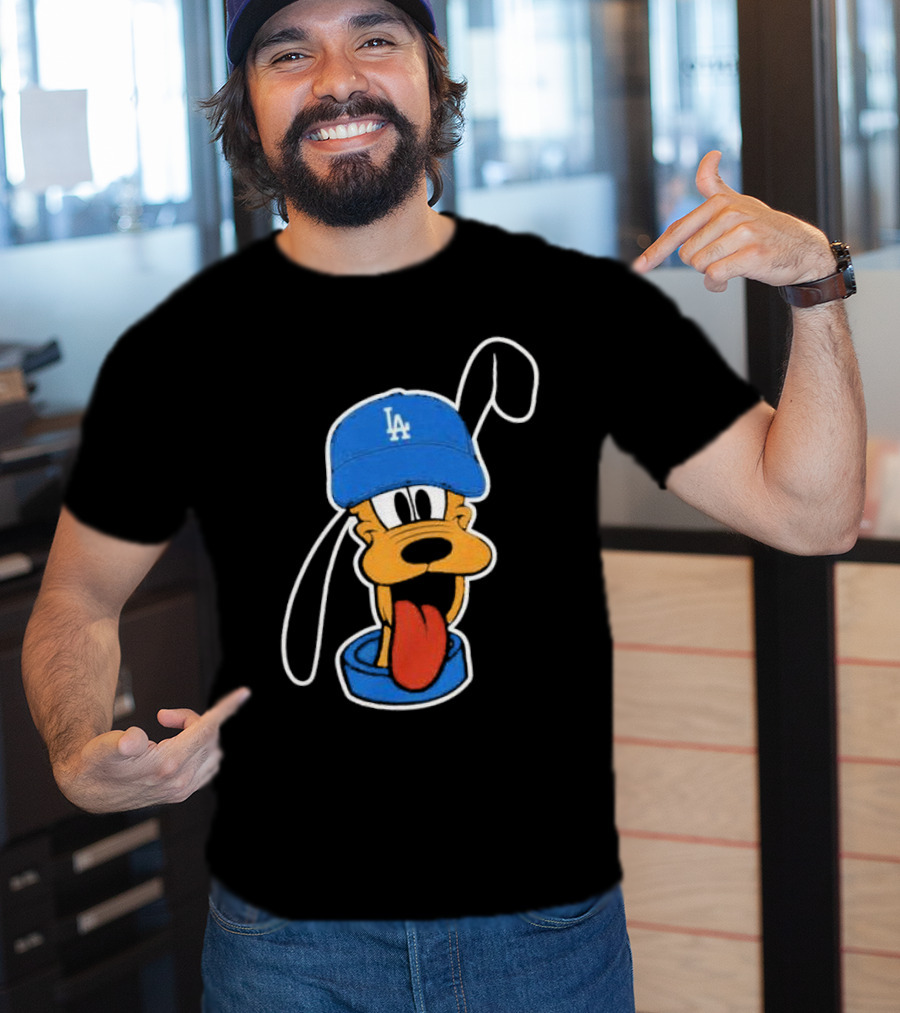 Pluto Los Angeles Dodgers Hat T-Shirt
