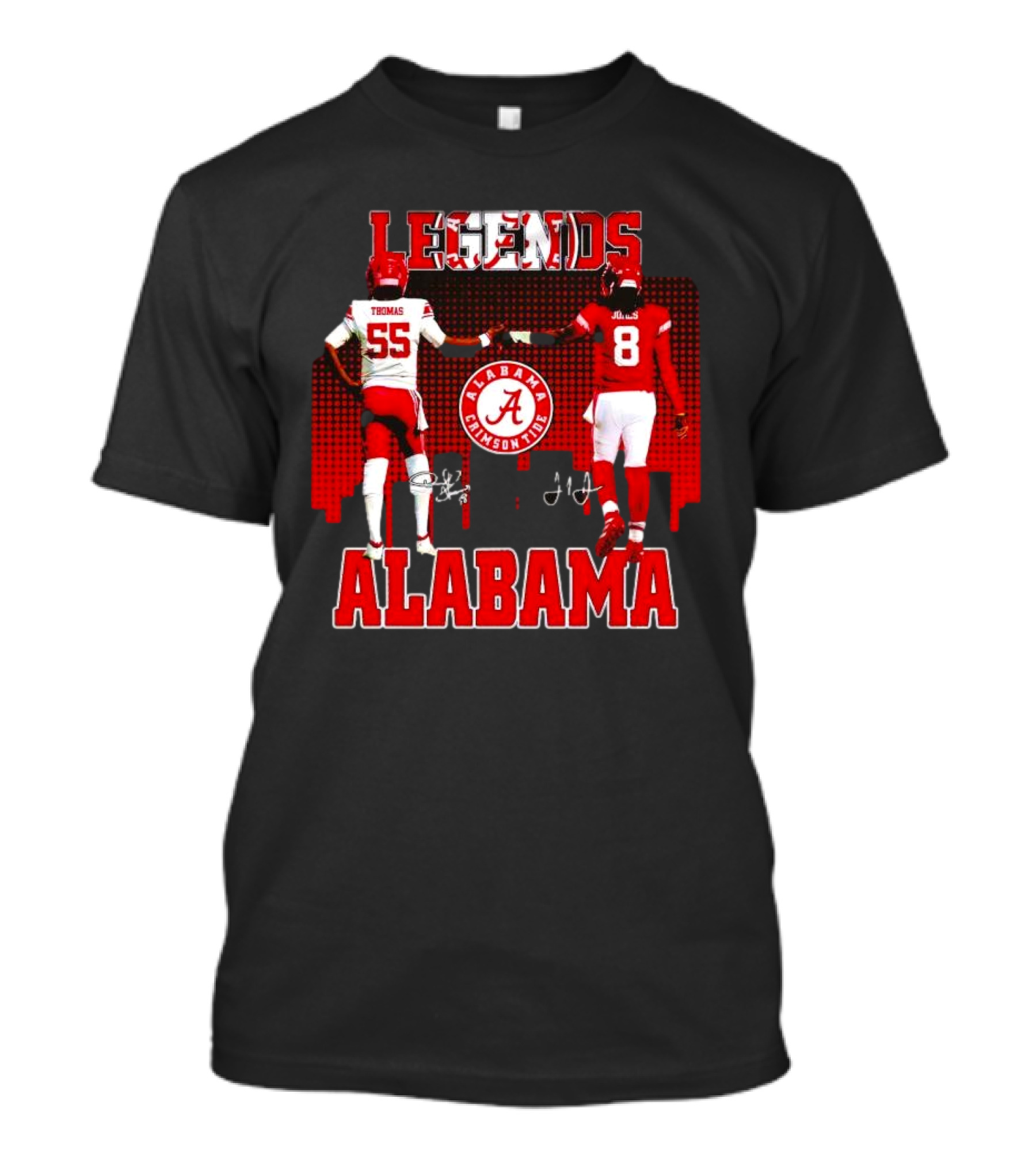 Alabama Crimson Tide Legends Thomas And Jones Signatures Cityline Red T-Shirt