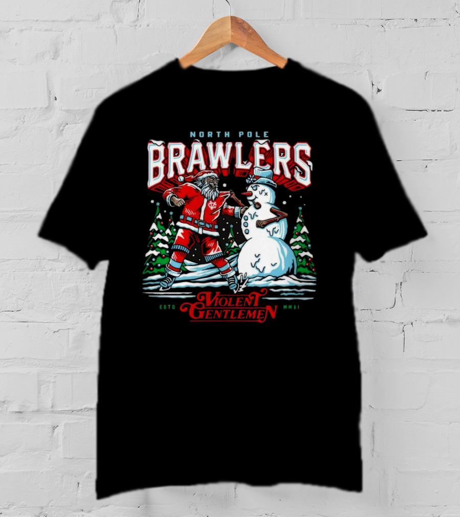 North Pole Brawlers Violent Gentlemen ESTD MMXI Christmas T-Shirt
