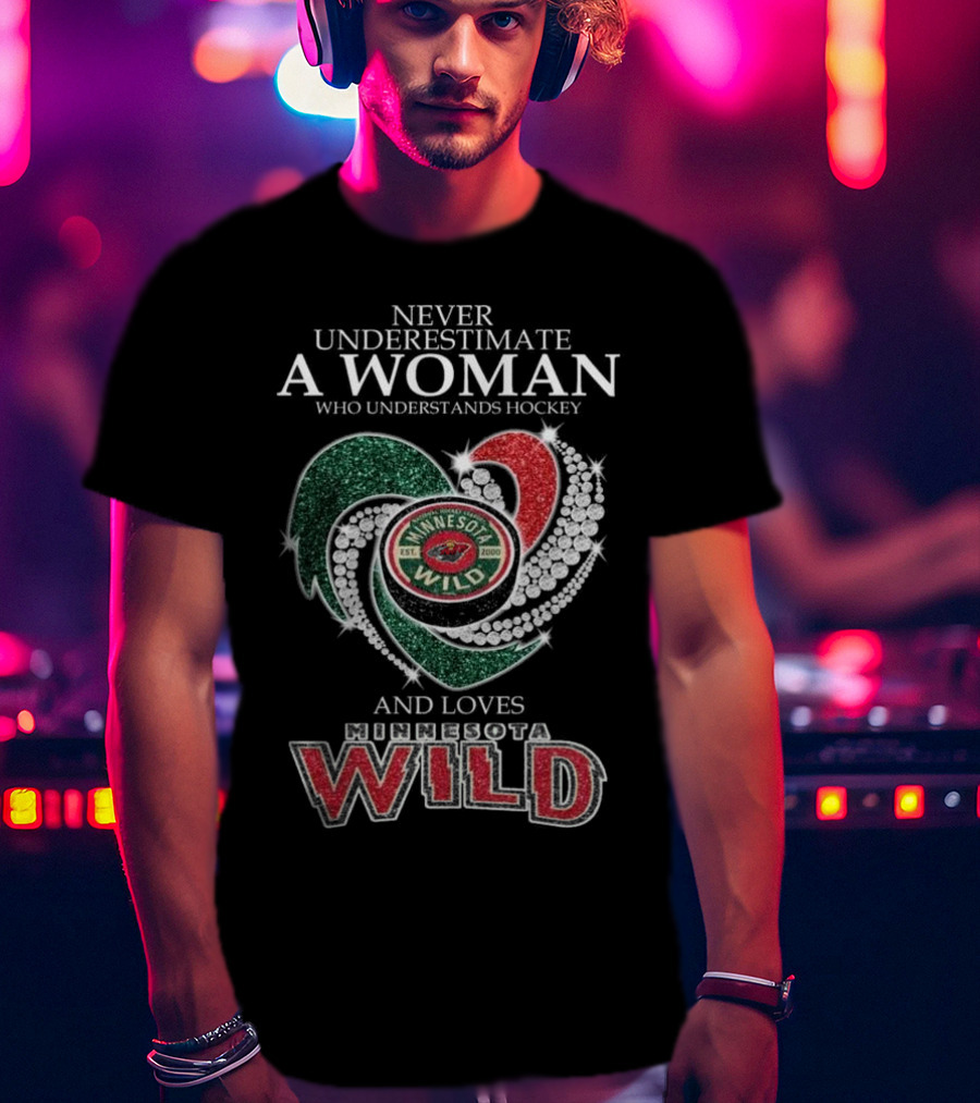 Never Underestimate A Woman Who Understands And Loves Minnesota Wild Hockey T-Shirt